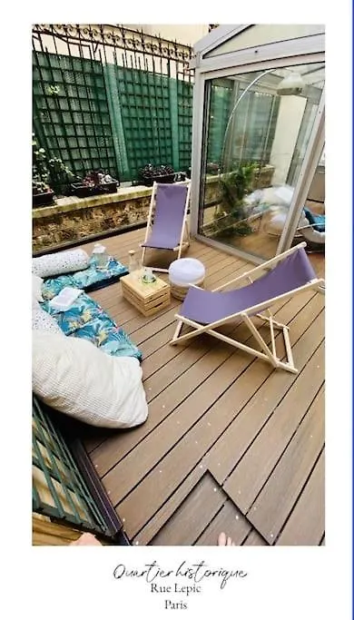 Villa Lepic, Luxury Flat In Montmartre With Private Terrasse-Appartement Entier Paris 0*,